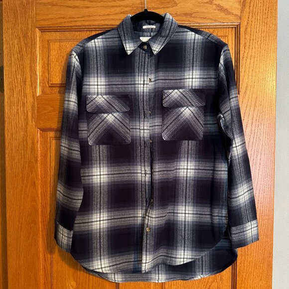 Abercrombie & Fitch Oversized Shacket - Size SX - Navy/White - Picture 1 of 4